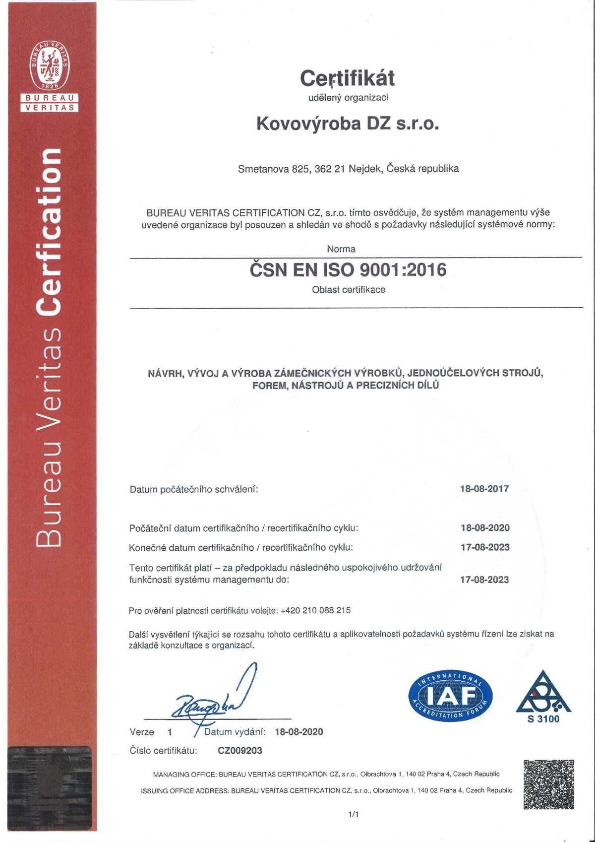 Certifikace ISO 9001